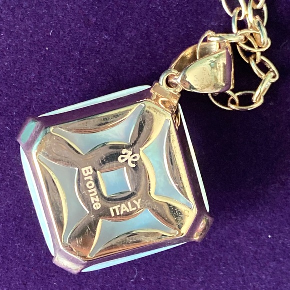 Honora Bronze Italy Opaline Pendant Rose Gold Necklace - Picture 4 of 9